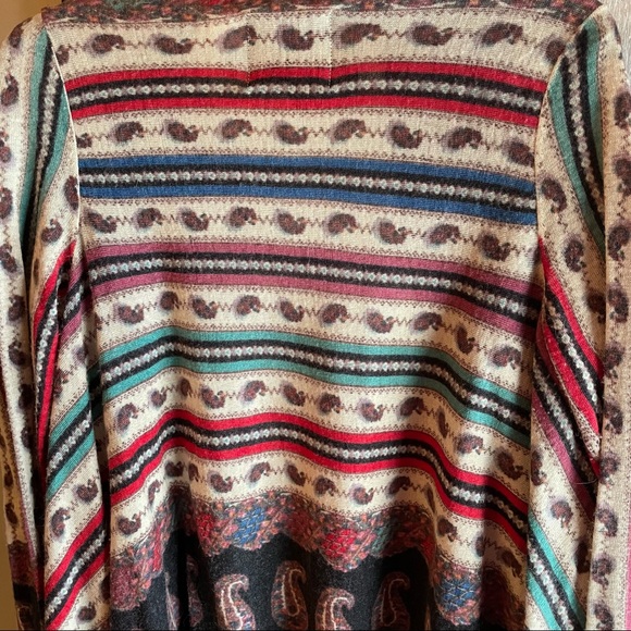 Wool Open Front Wrap with Fringe Trim - Picture 5 of 7